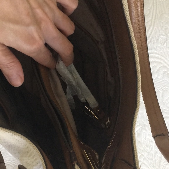 FINAL SALE PRICE MK Tan Canvas and Leather Bag - Picture 7 of 10
